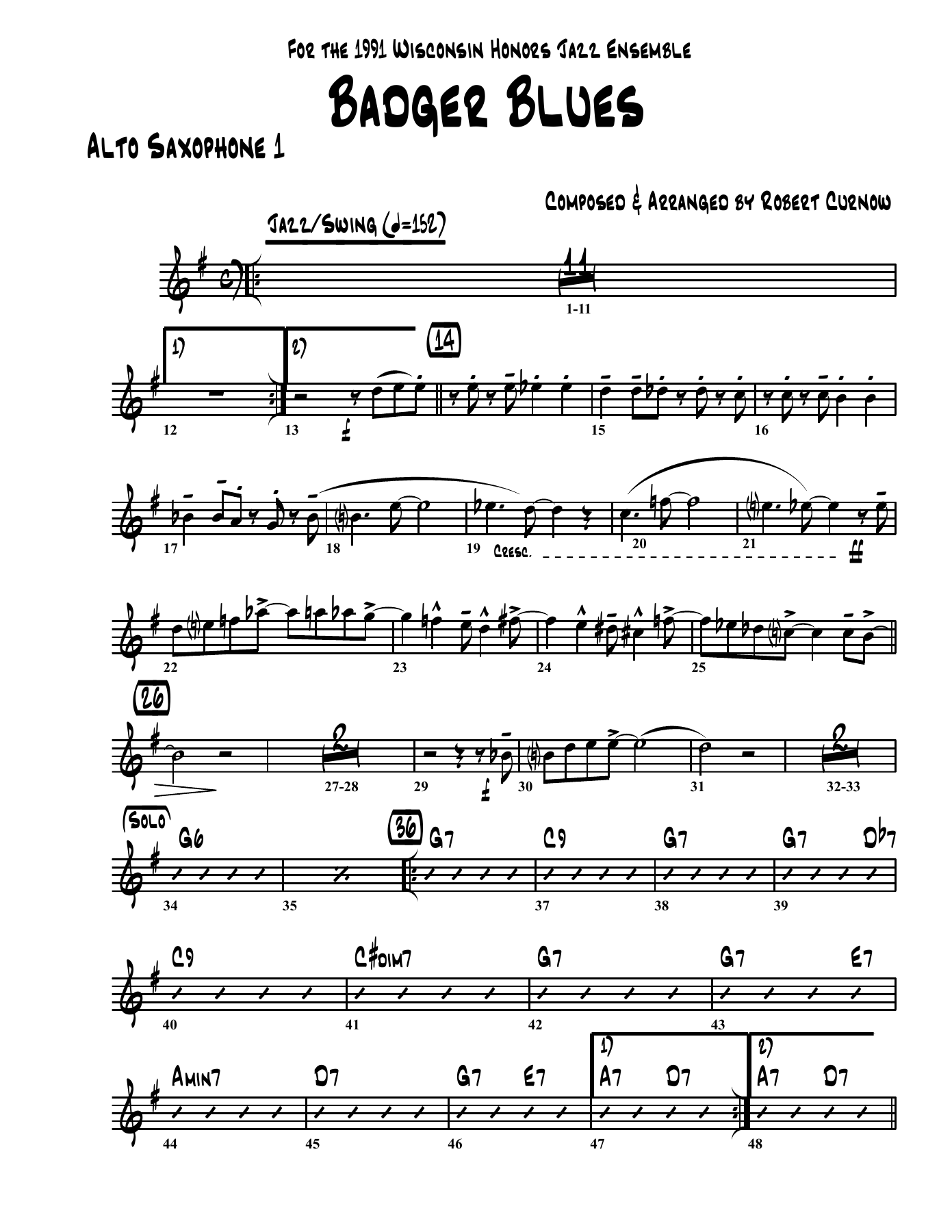 Badger Blues [B.Curnow] — sheet music cover (first page)