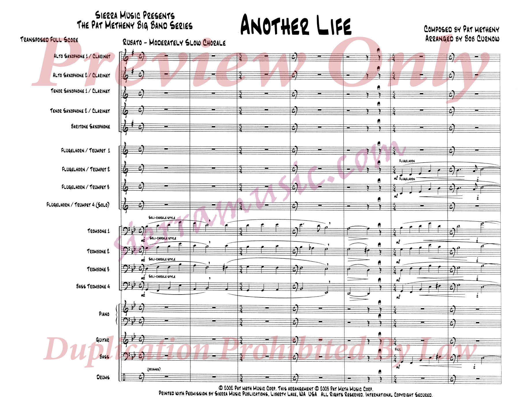 Another Life — sheet music cover (first page)