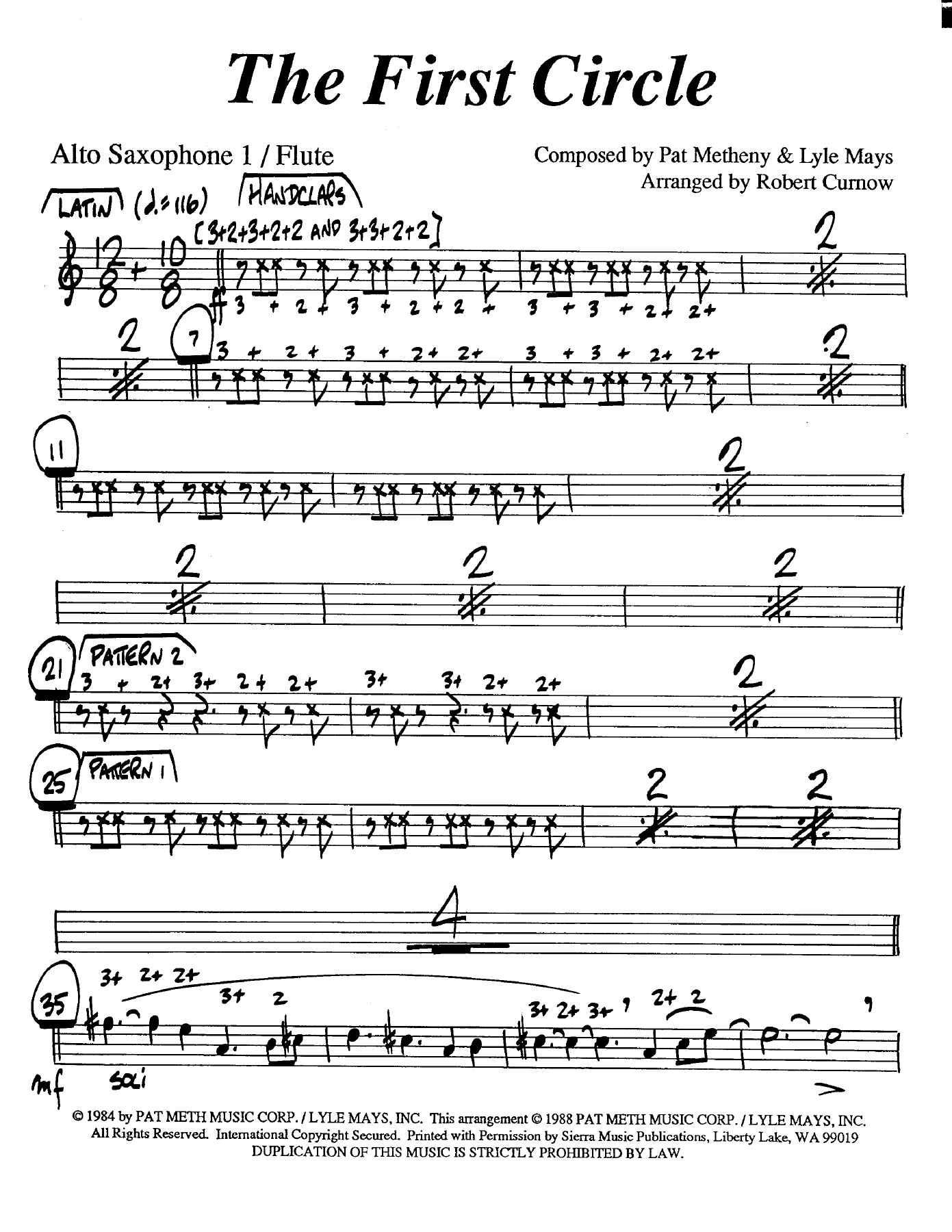 First Circle — sheet music cover (first page)