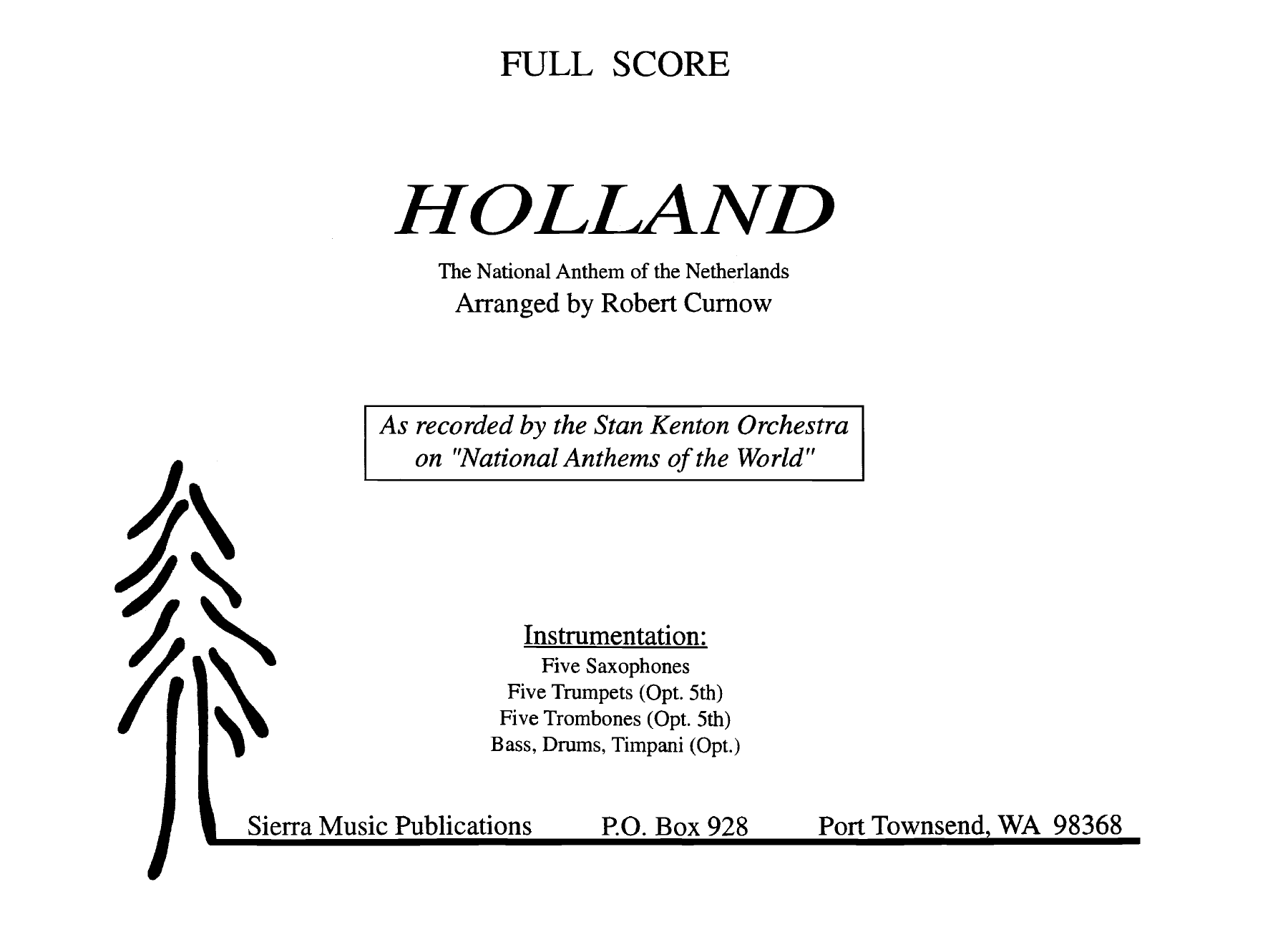 Holland — sheet music cover (first page)