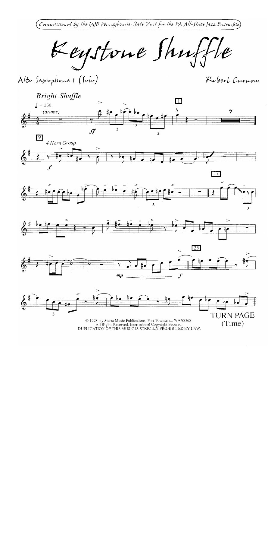 Keystone Shuffle — Big Band sheet music arranged by B.Curnow | Jazz Standard