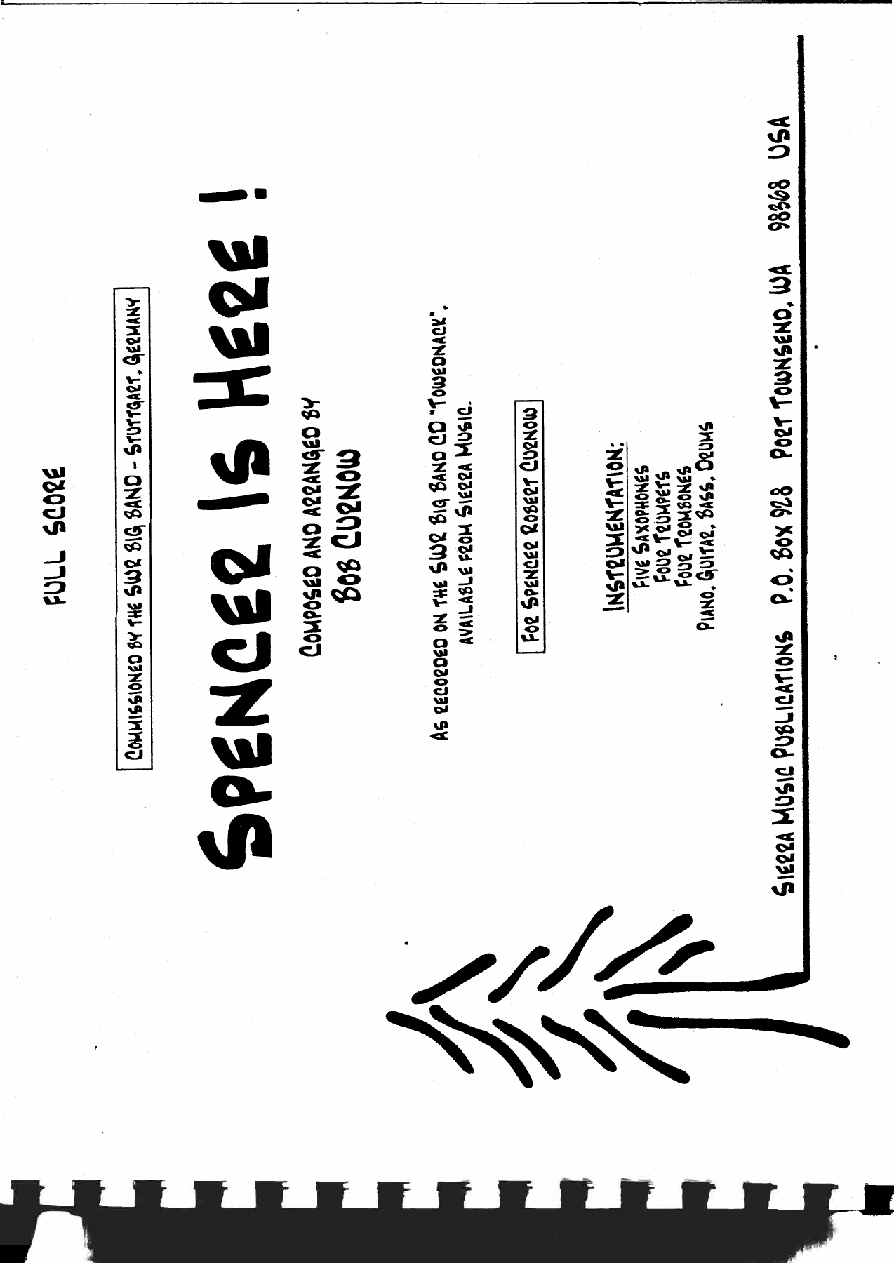 Spencer Is Here — sheet music cover (first page)