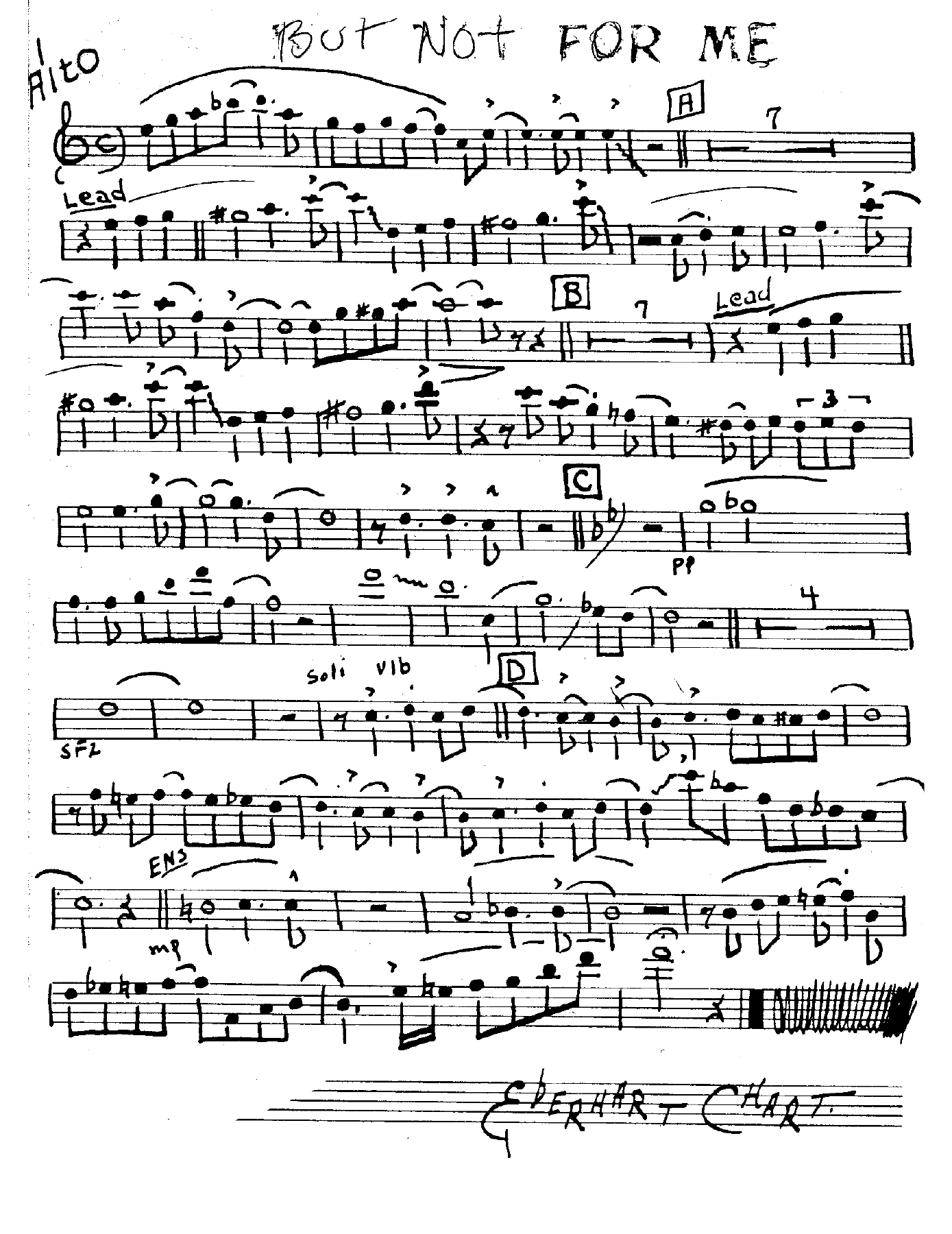 But Not For Me — sheet music cover (first page)