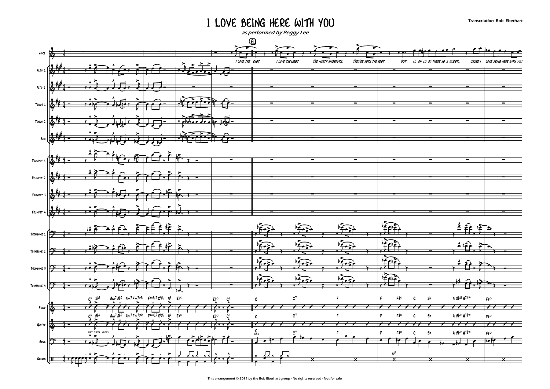 I Love Being Here With You — sheet music preview