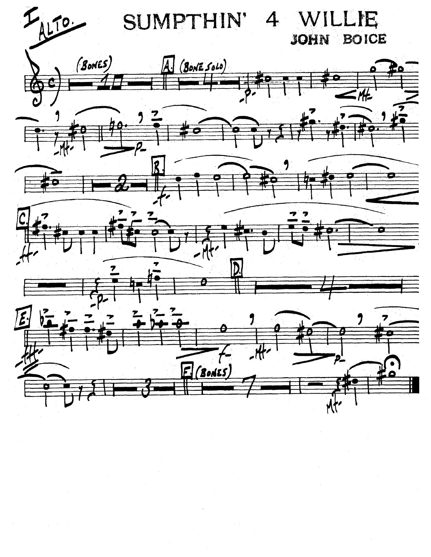Something Four Willie — sheet music cover (first page)
