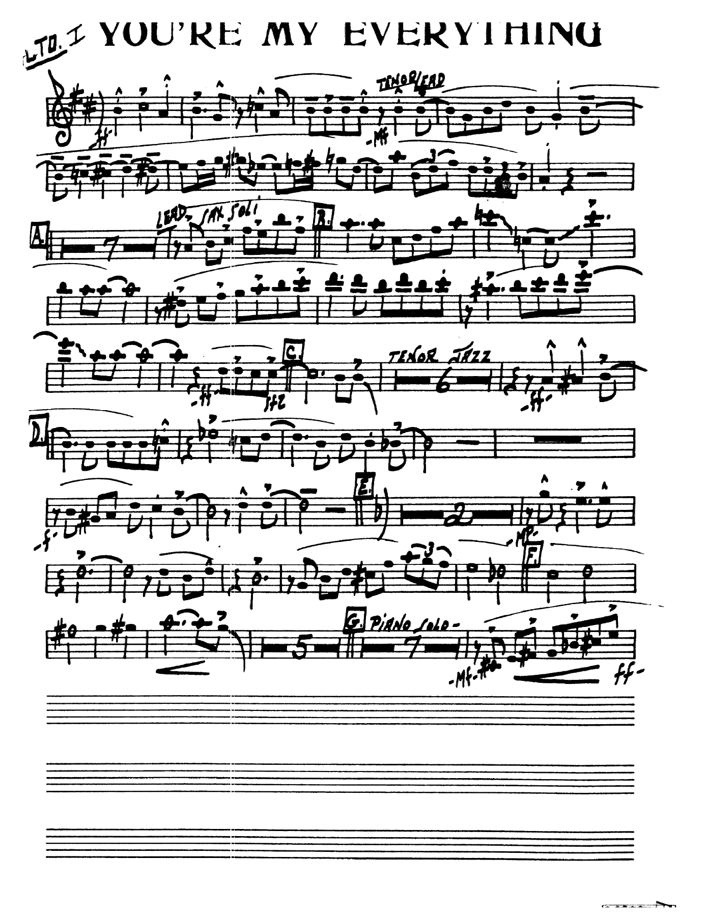 You're My Everything — Big Band sheet music arranged by B.Eberhart | Jazz Standard