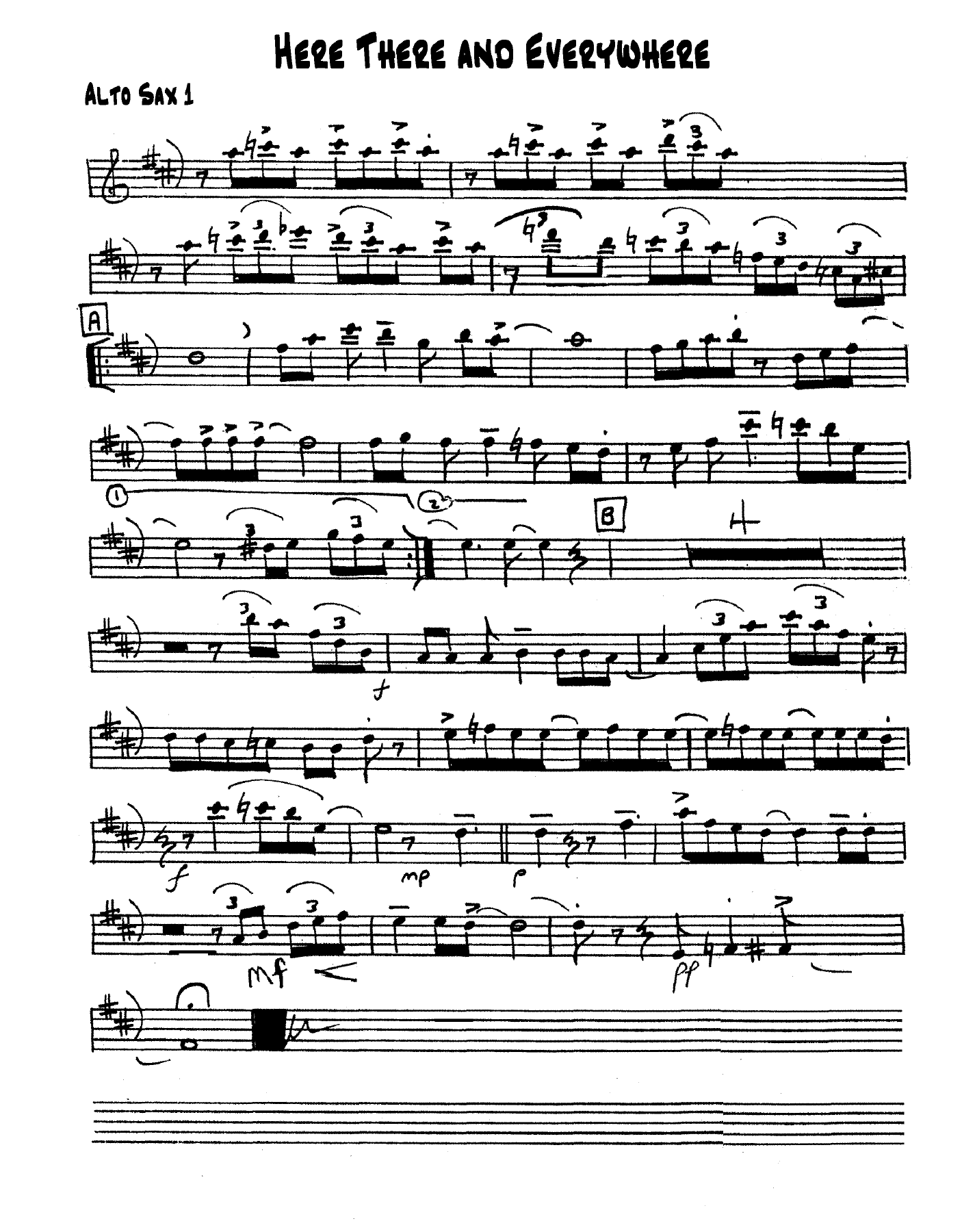 Here, There And Everywhere (B.Florence) C.Basie) — Big Band sheet music arranged by Bob Florence | Jazz Standard