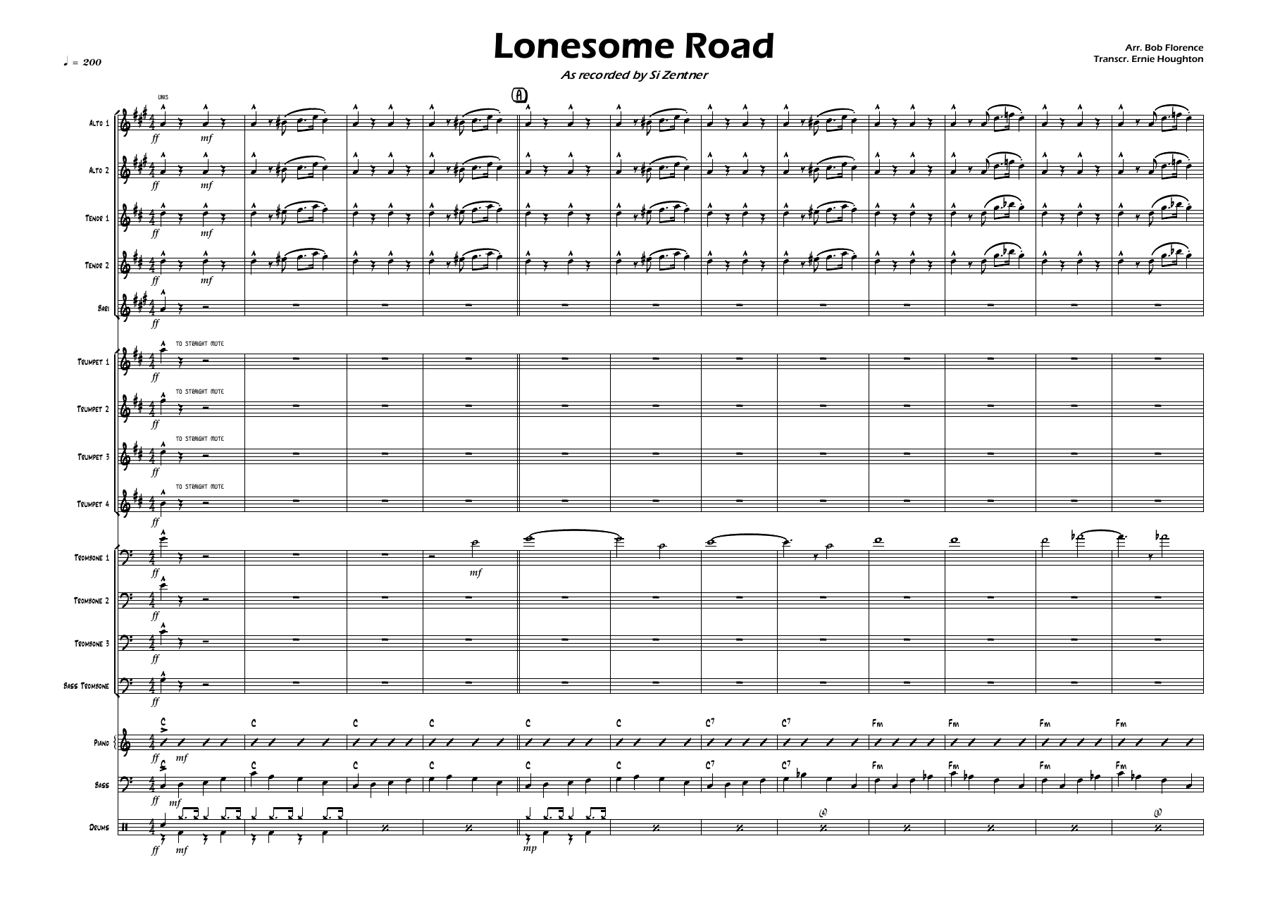Lonesome Road — sheet music cover (first page)