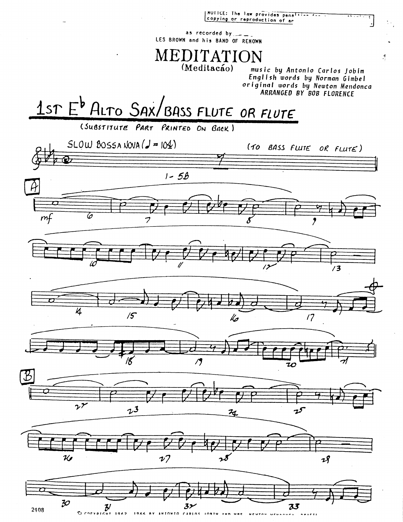 Meditation — sheet music cover (first page)