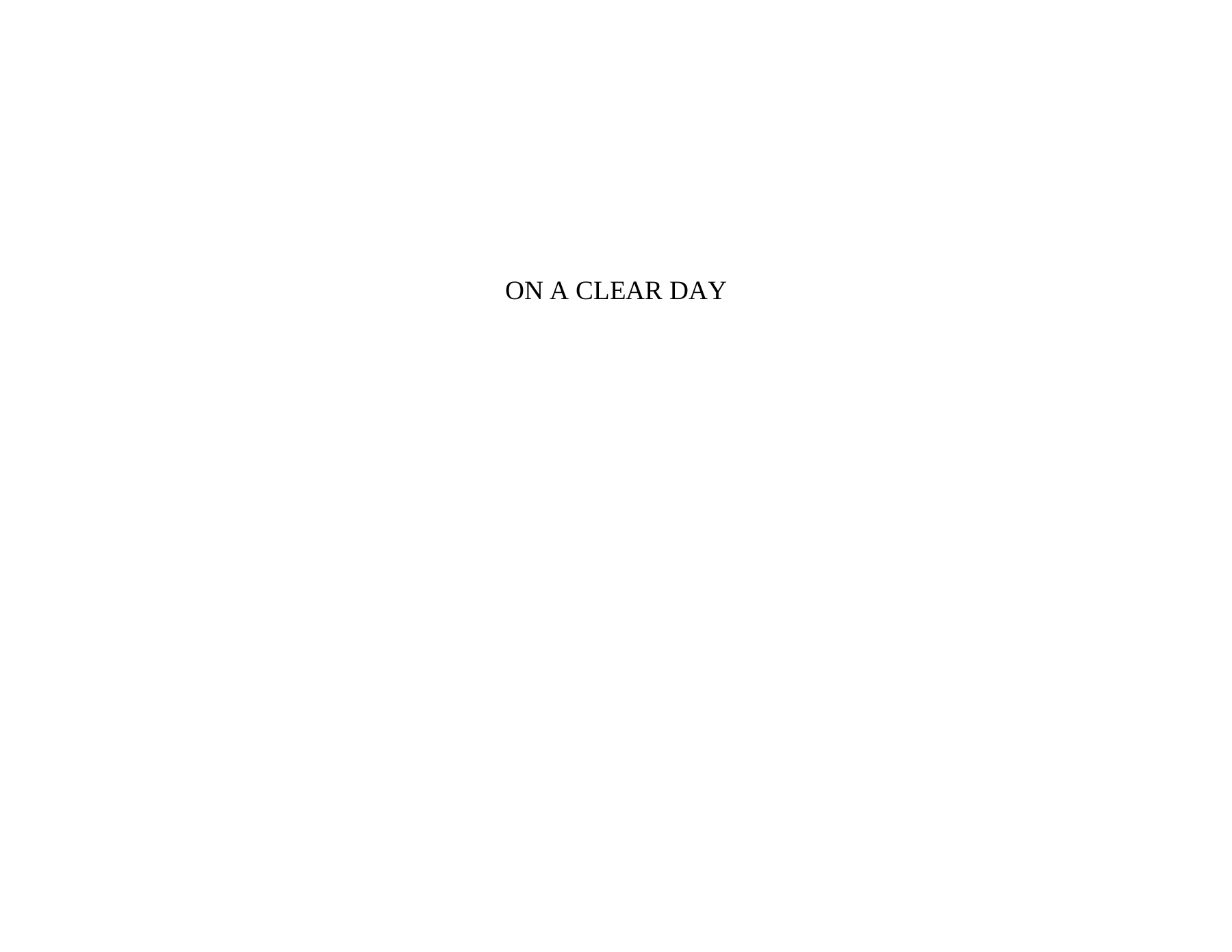 On A Clear Day — sheet music cover (first page)