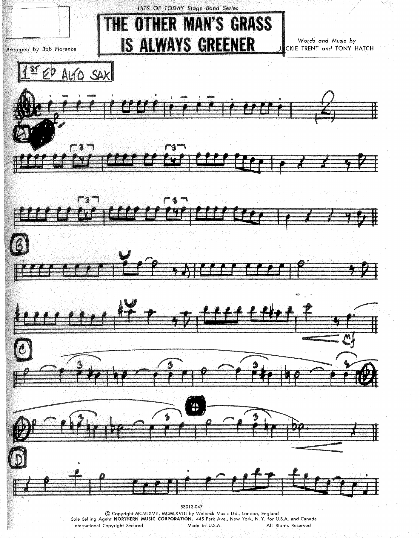 The Other Mans Grass Is Always Greener — Big Band sheet music arranged by B.Florence | Jazz Standard