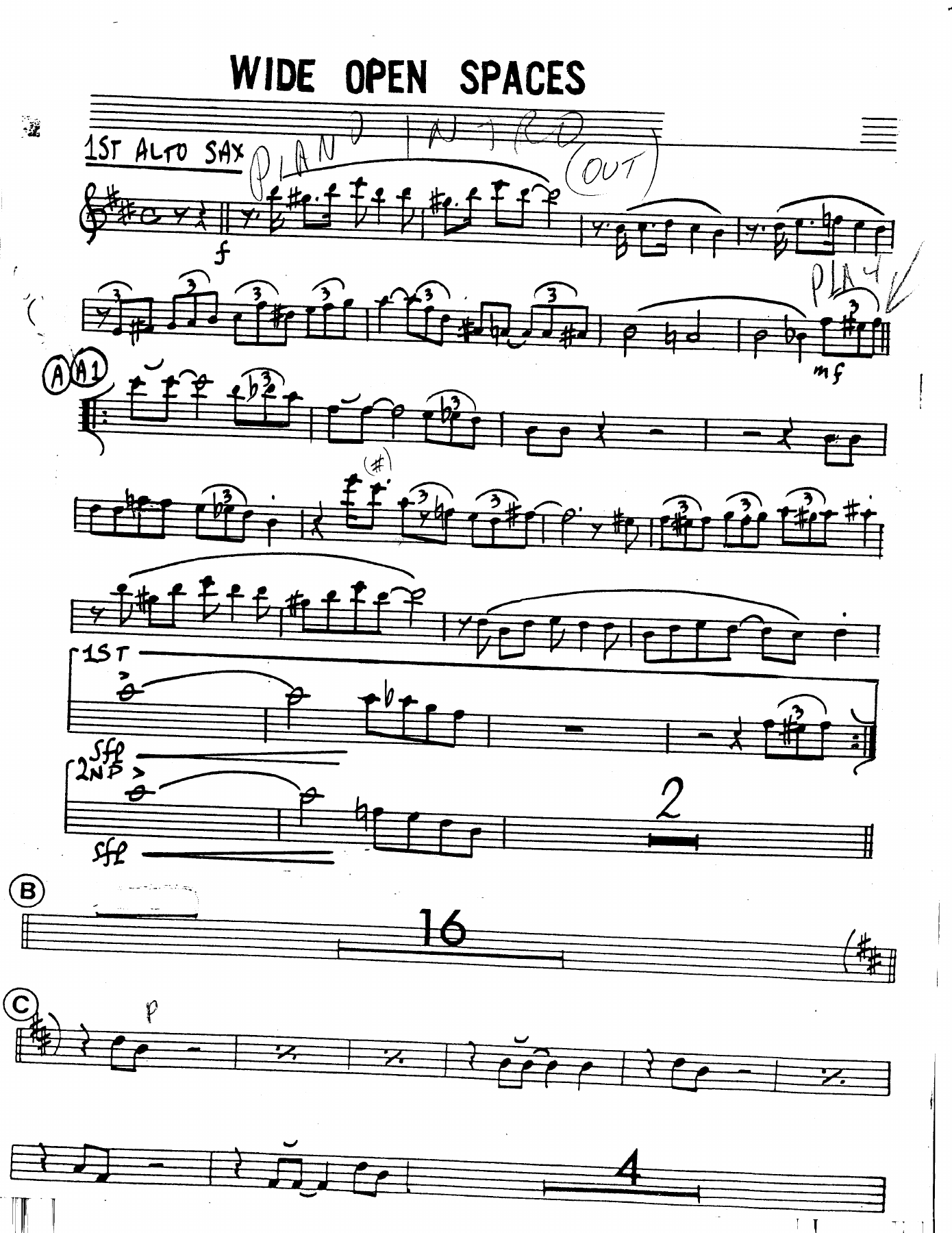 Wide Open Spaces (B.Florence)48 — Big Band sheet music arranged by Bob Florence | Jazz Standard