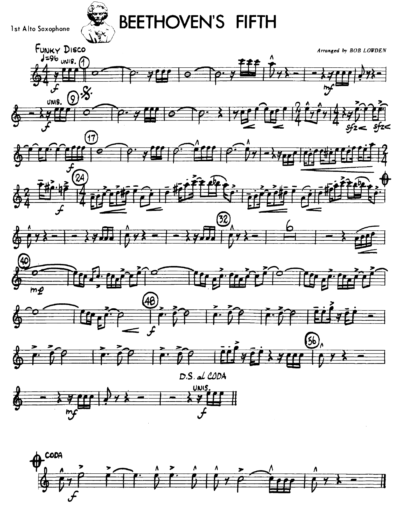 Beethoven's Fifth — sheet music cover (first page)
