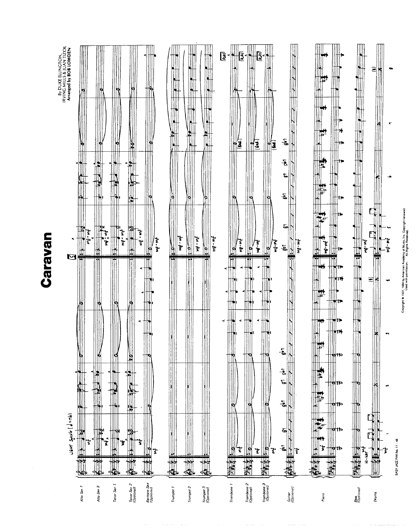 Caravan — sheet music cover (first page)