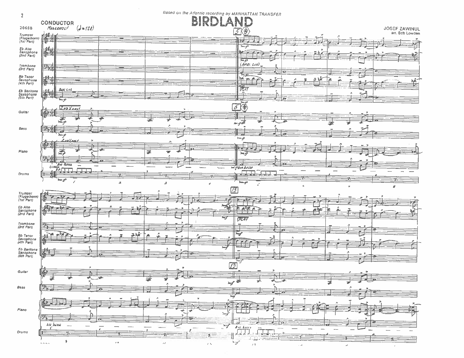 Birdland — sheet music cover (first page)