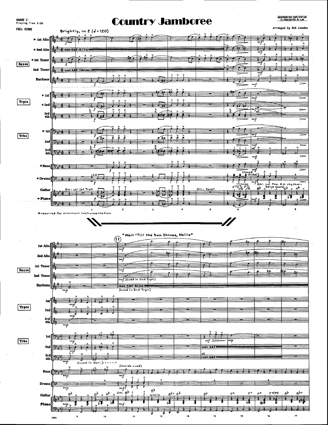 Country Jamboree — sheet music cover (first page)