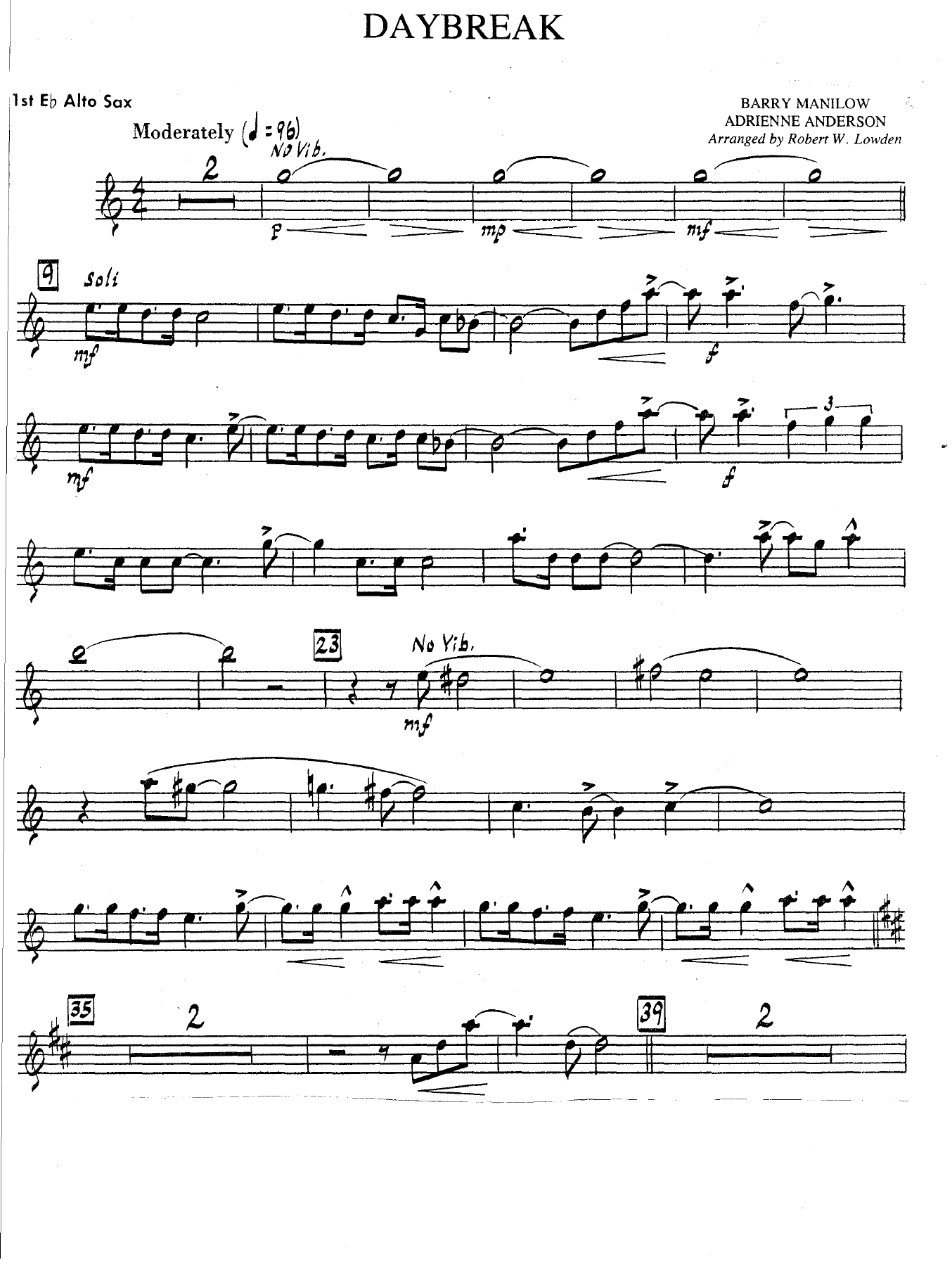 Daybreak — sheet music cover (first page)