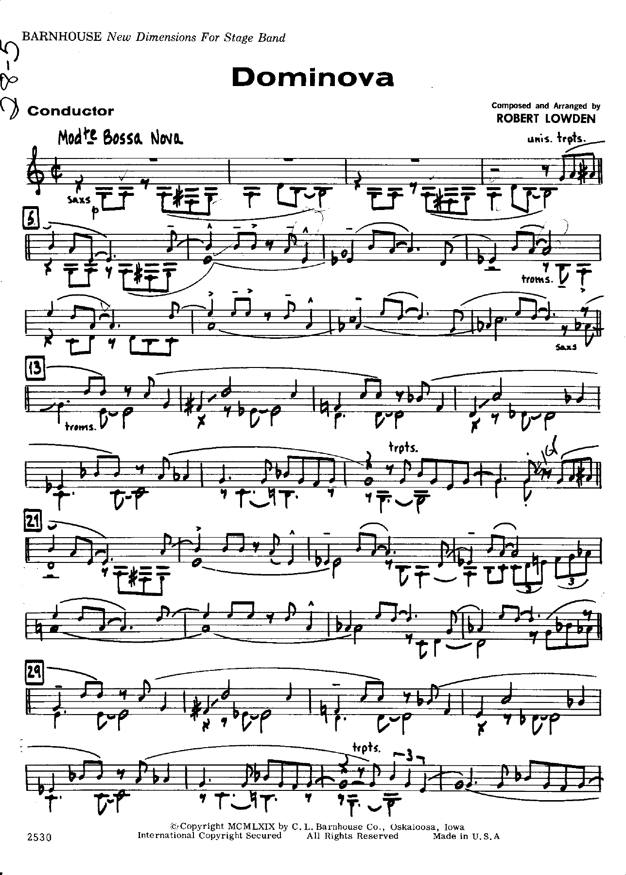 Dominova — sheet music cover (first page)