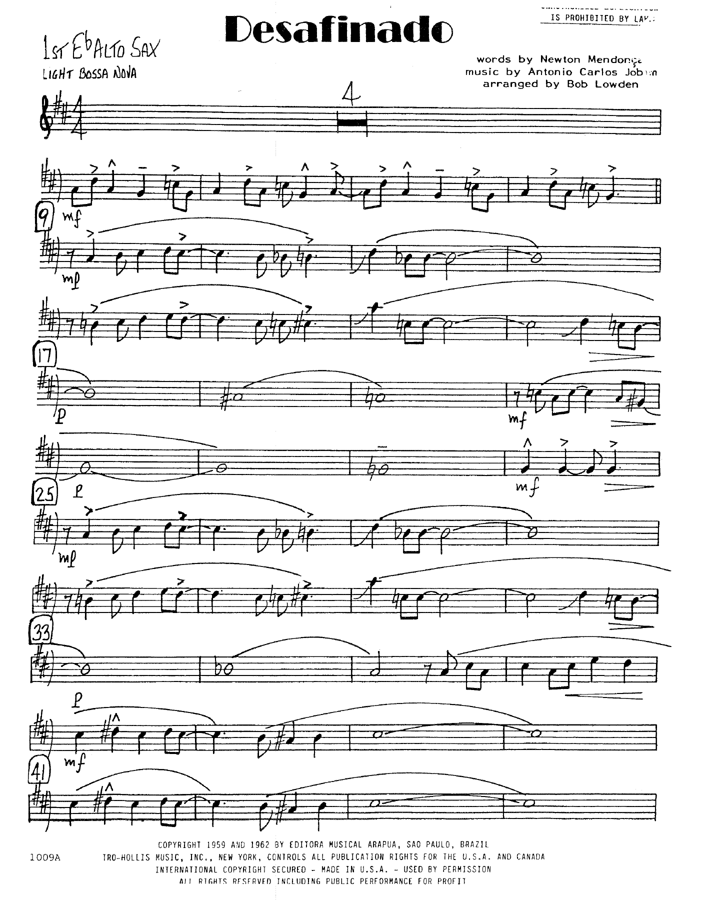 Desafinado (B.Lowden) 2 — Big Band sheet music arranged by Bob Lowden | Jazz Standard