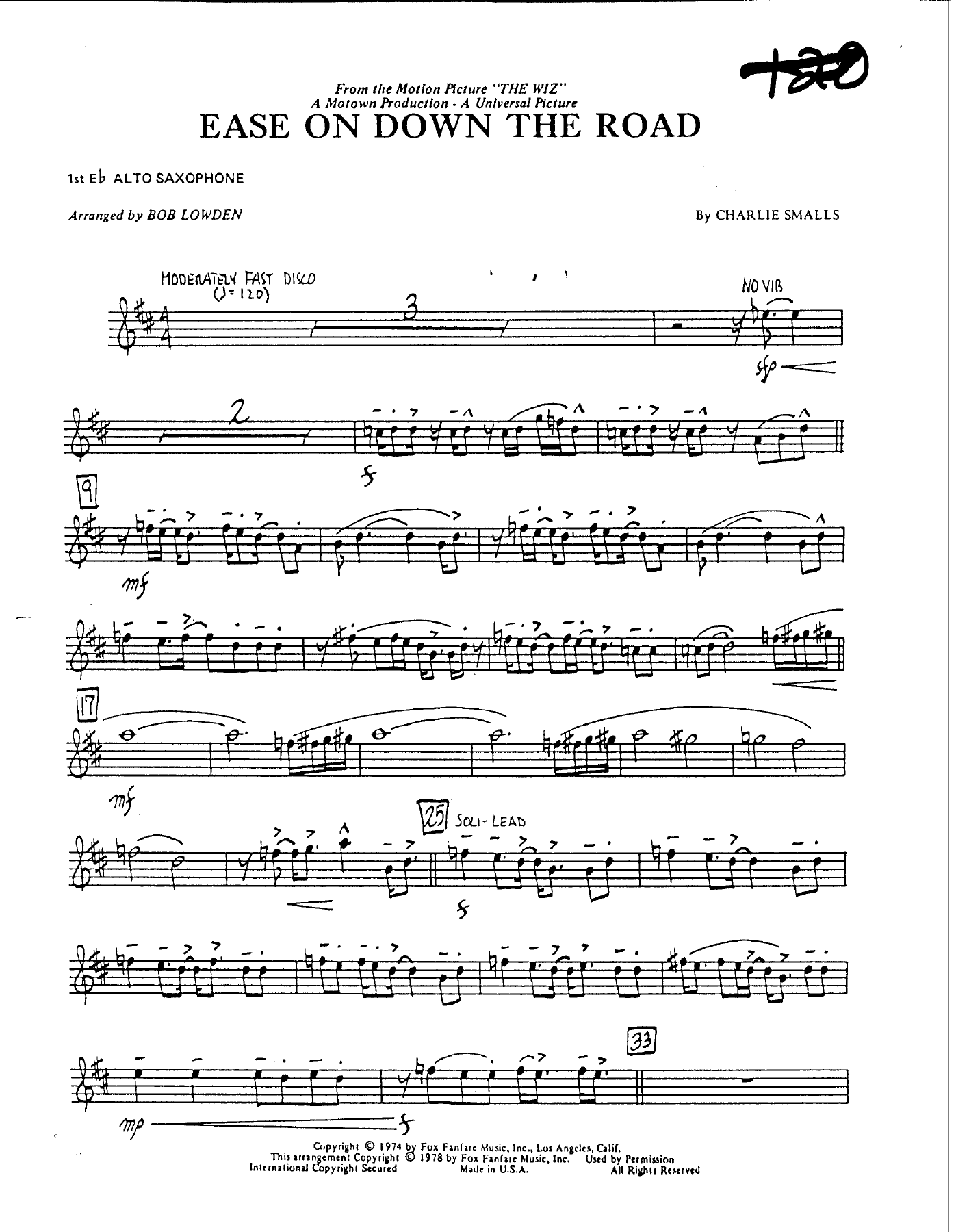 Ease On Down The Road — sheet music cover (first page)
