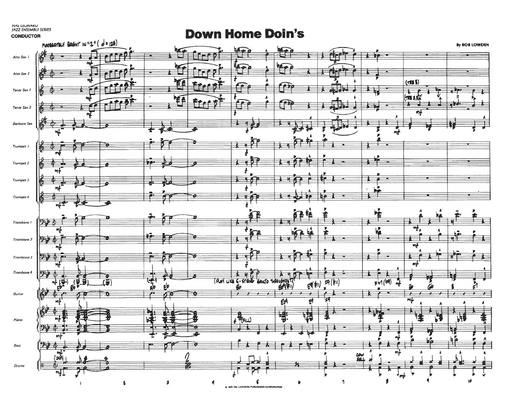Down Home Doin's — sheet music cover (first page)
