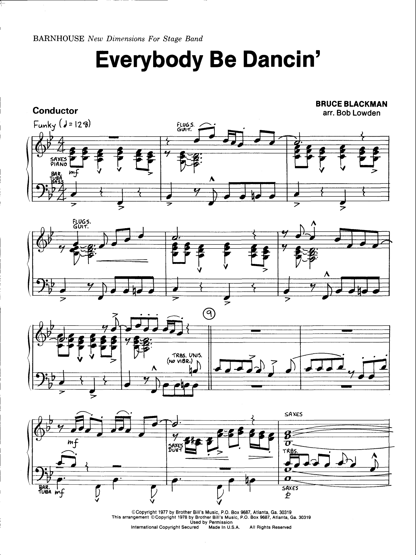 Everybody Be Dancin' — sheet music cover (first page)