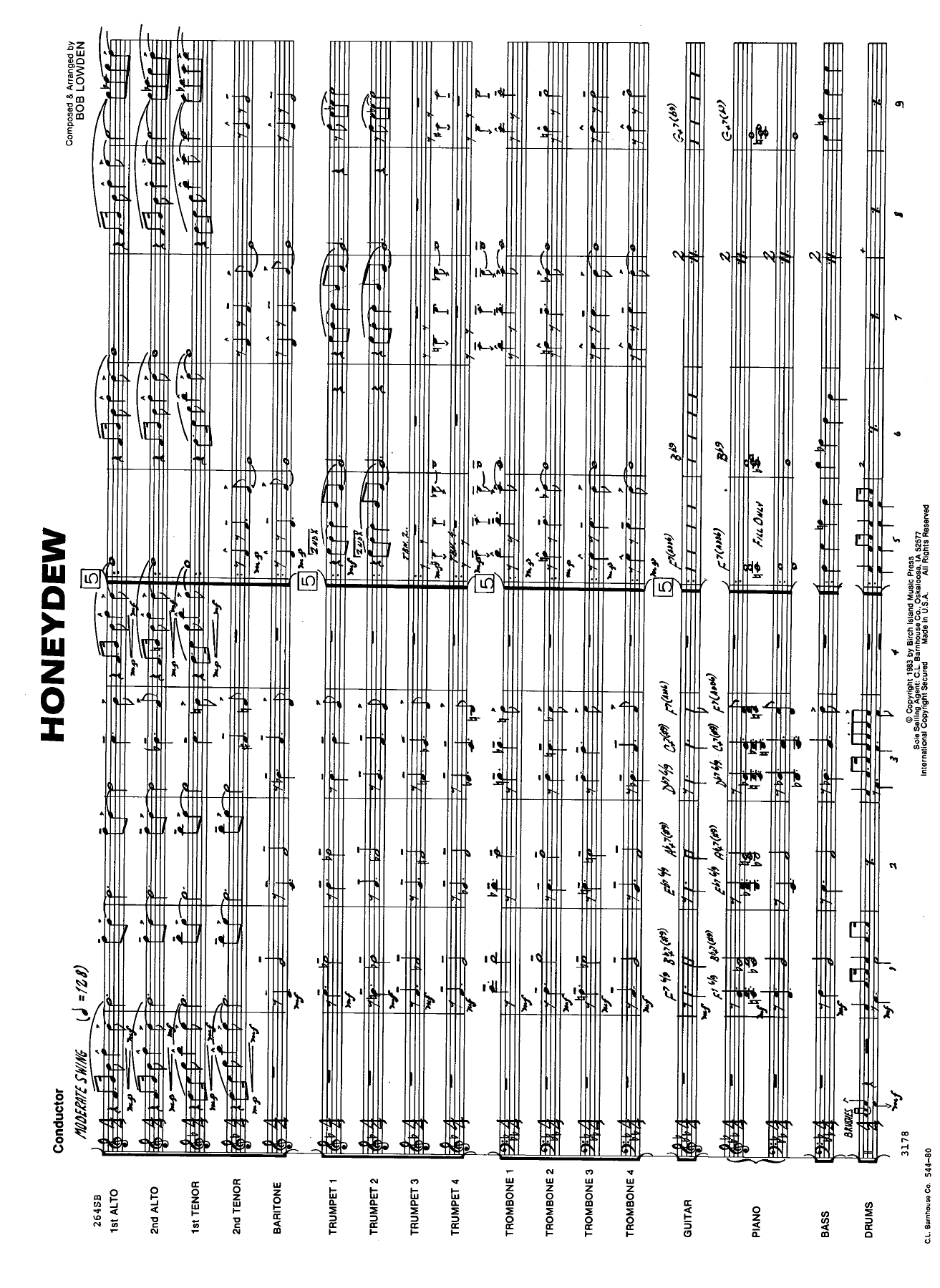 Honeydew — sheet music cover (first page)
