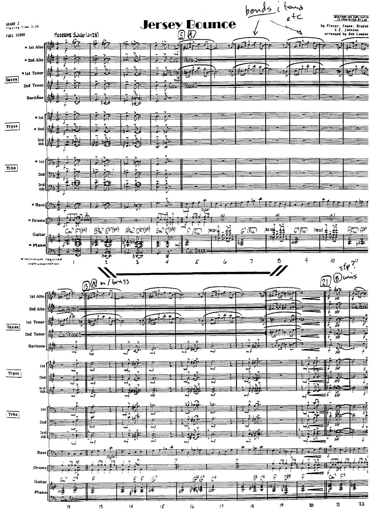 Jersey Bounce — sheet music cover (first page)