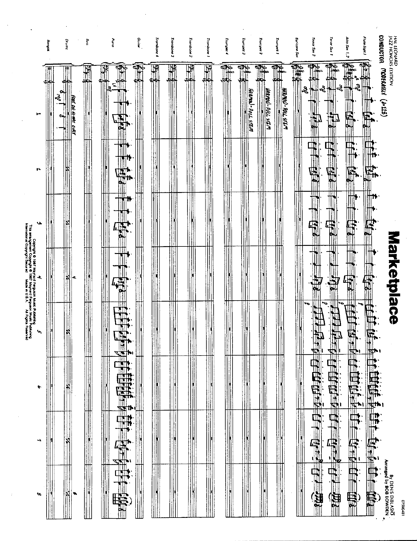 Marketplace (B.Lowden) MF — Big Band sheet music arranged by Bob Lowden | Jazz Standard