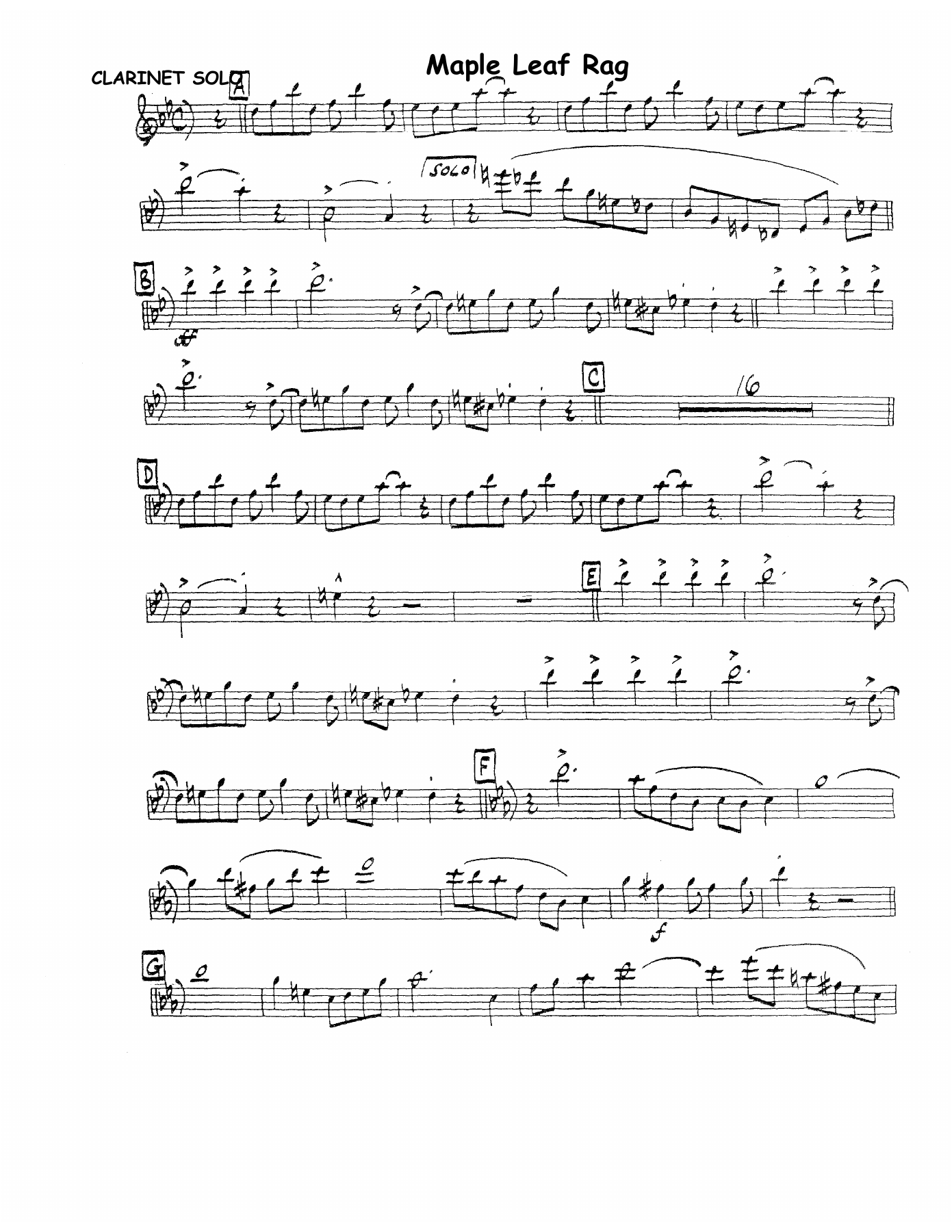 Maple Leaf Rag — sheet music cover (first page)