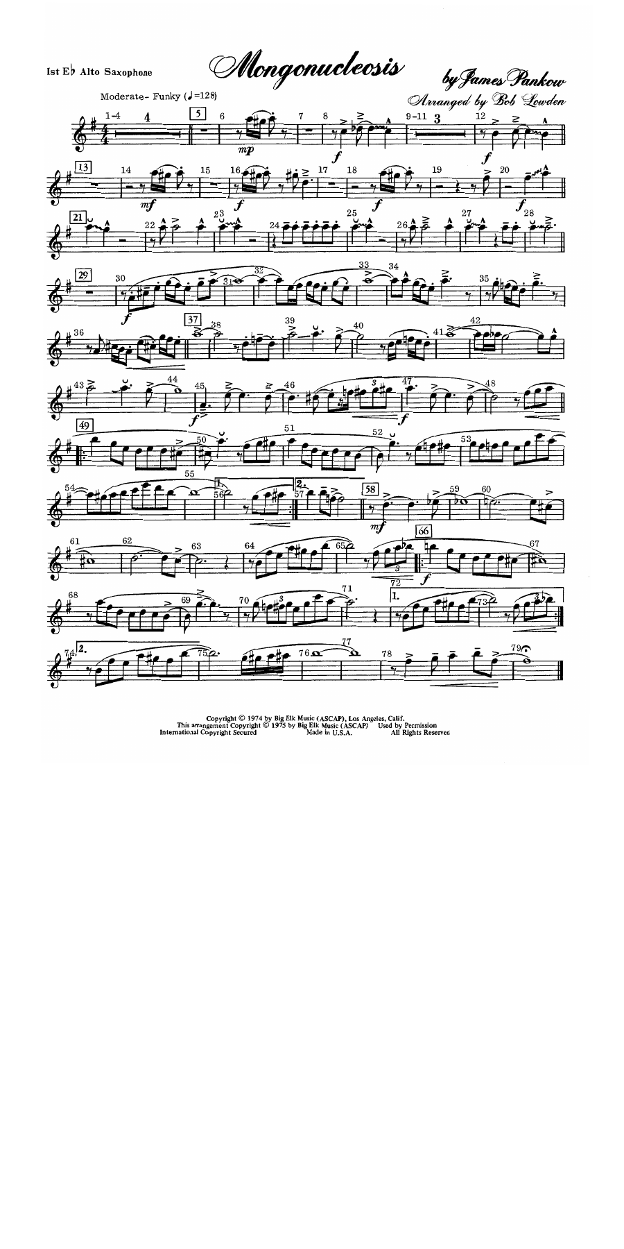 Mongonucleosis — sheet music cover (first page)