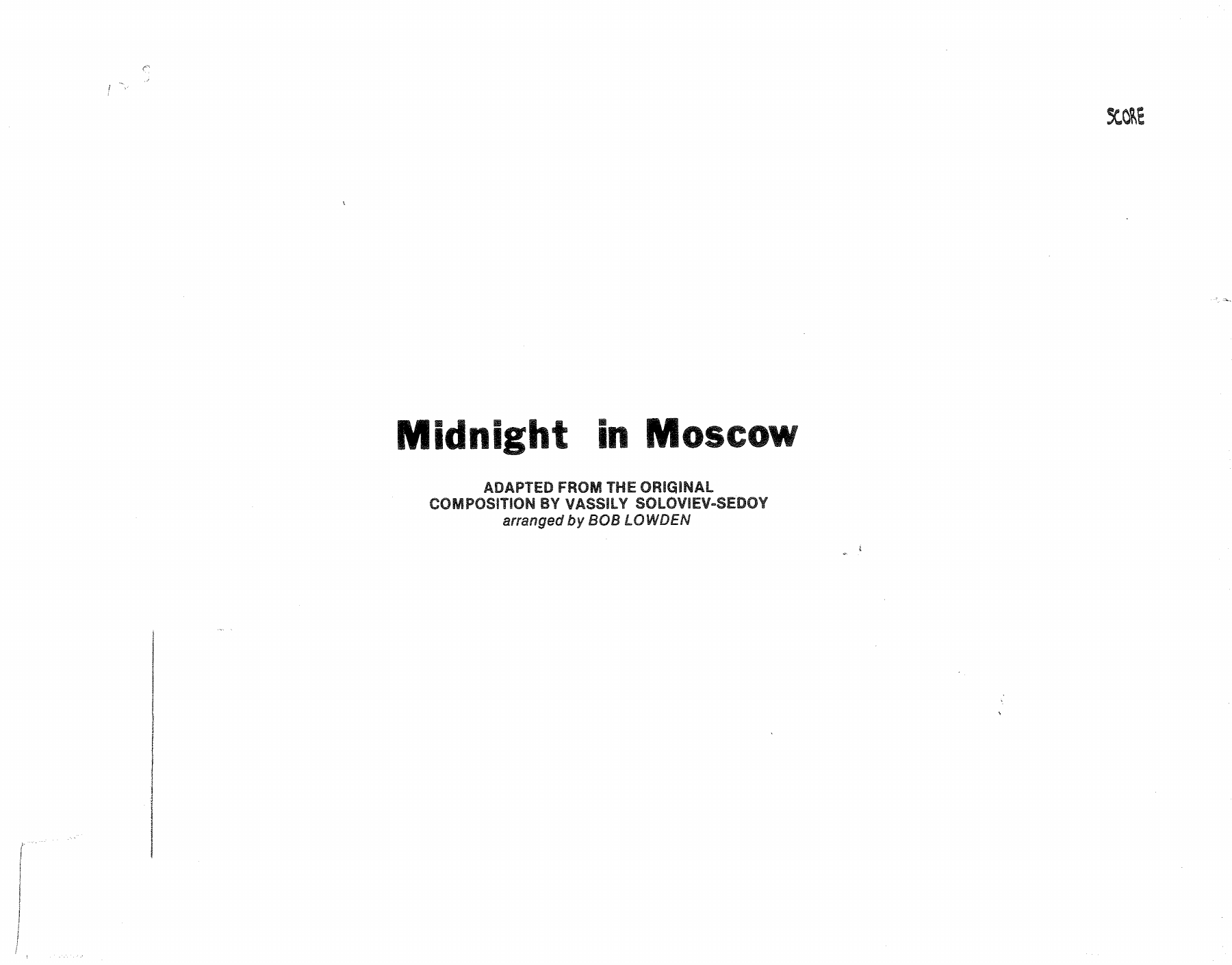 Midnight In Moscow — Big Band sheet music arranged by B.Lowden | Jazz Standard