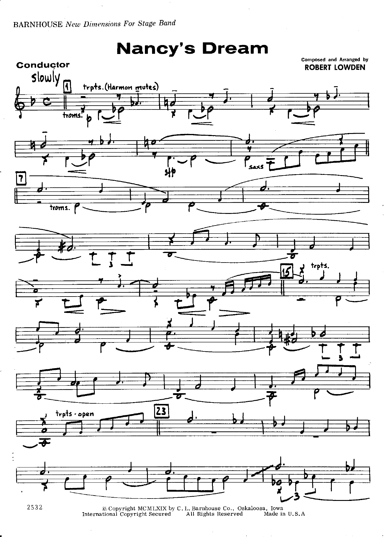 Nancy's Dream — sheet music cover (first page)