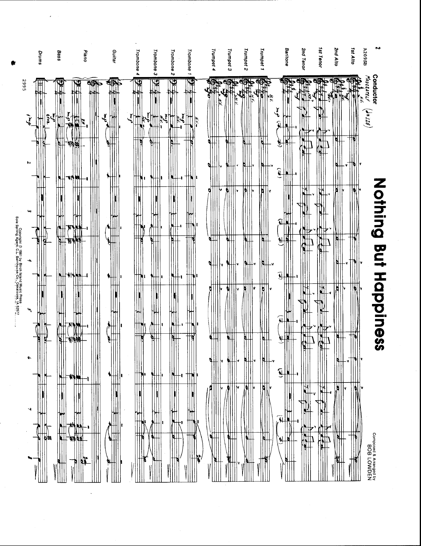 Nothing But Happiness — Big Band sheet music arranged by B.Lowden | Jazz Standard