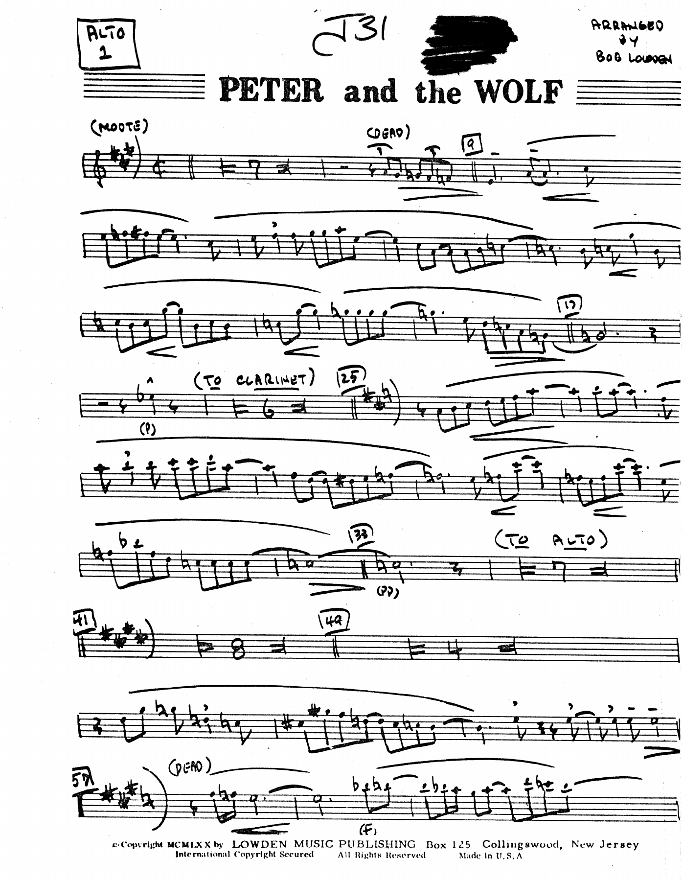 Peter And The Wolf — sheet music cover (first page)