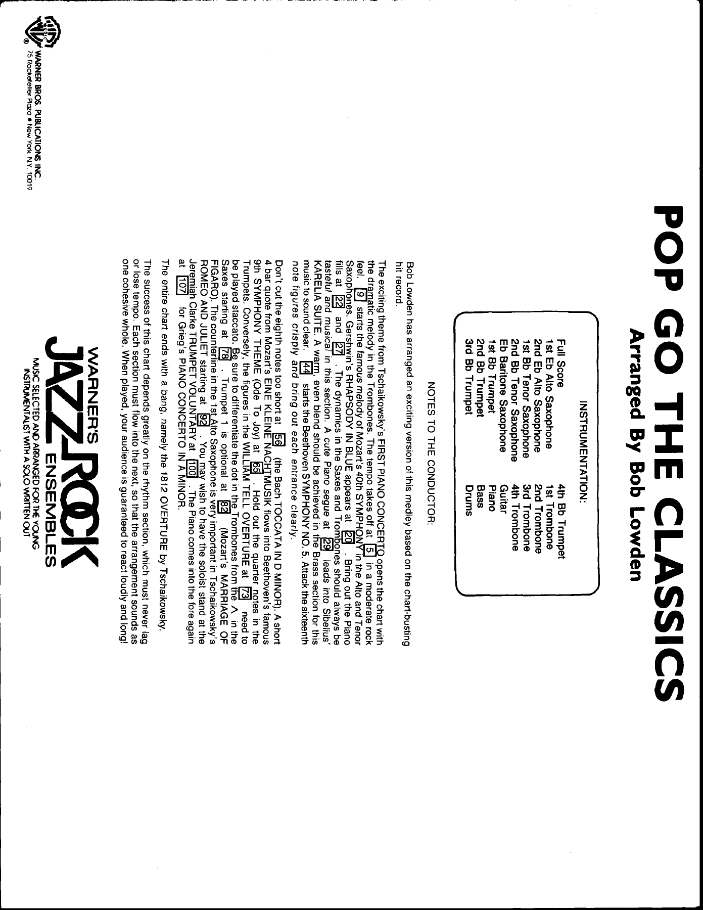 Pop Go The Classics — sheet music cover (first page)