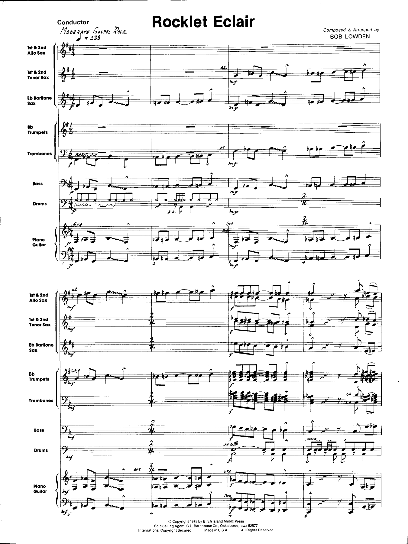 Rocket Eclair — sheet music cover (first page)