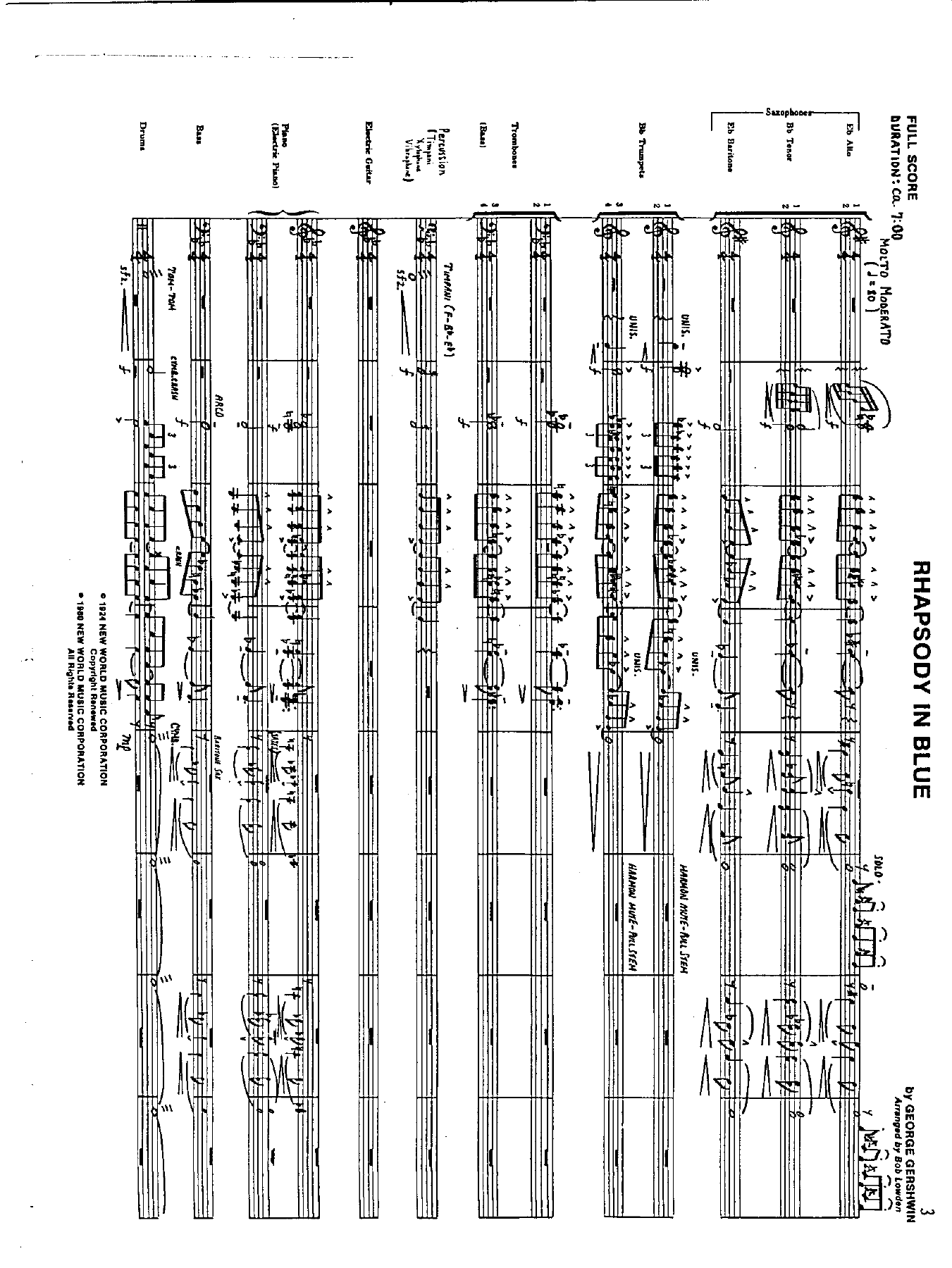 Rhapsody In Blue — Big Band sheet music arranged by B.Lowden | Jazz Standard