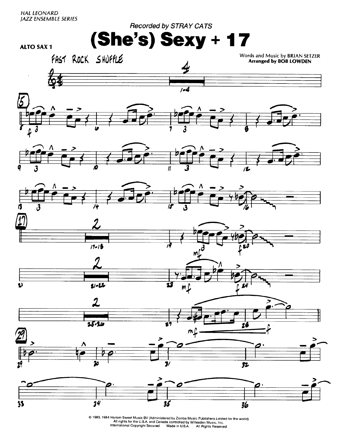 She's Sexy+17 — sheet music cover (first page)
