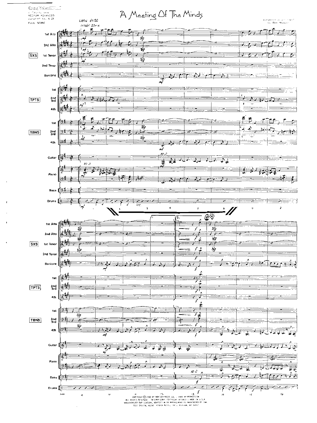A Meeting Of The Minds (B.Mintzer) MP3 — sheet music cover (first page)