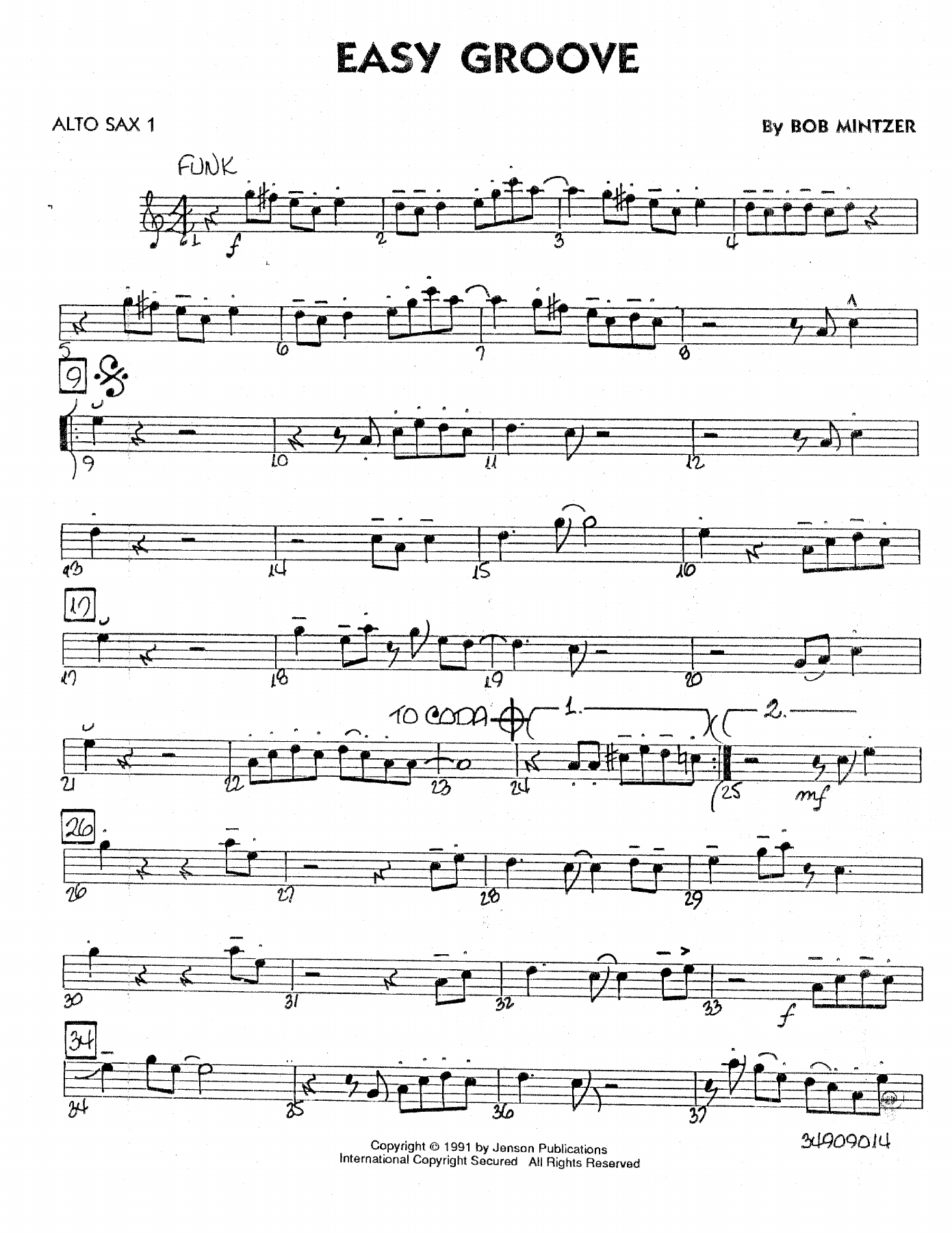 Easy Groove (B.Mintzer) MP3 — sheet music cover (first page)