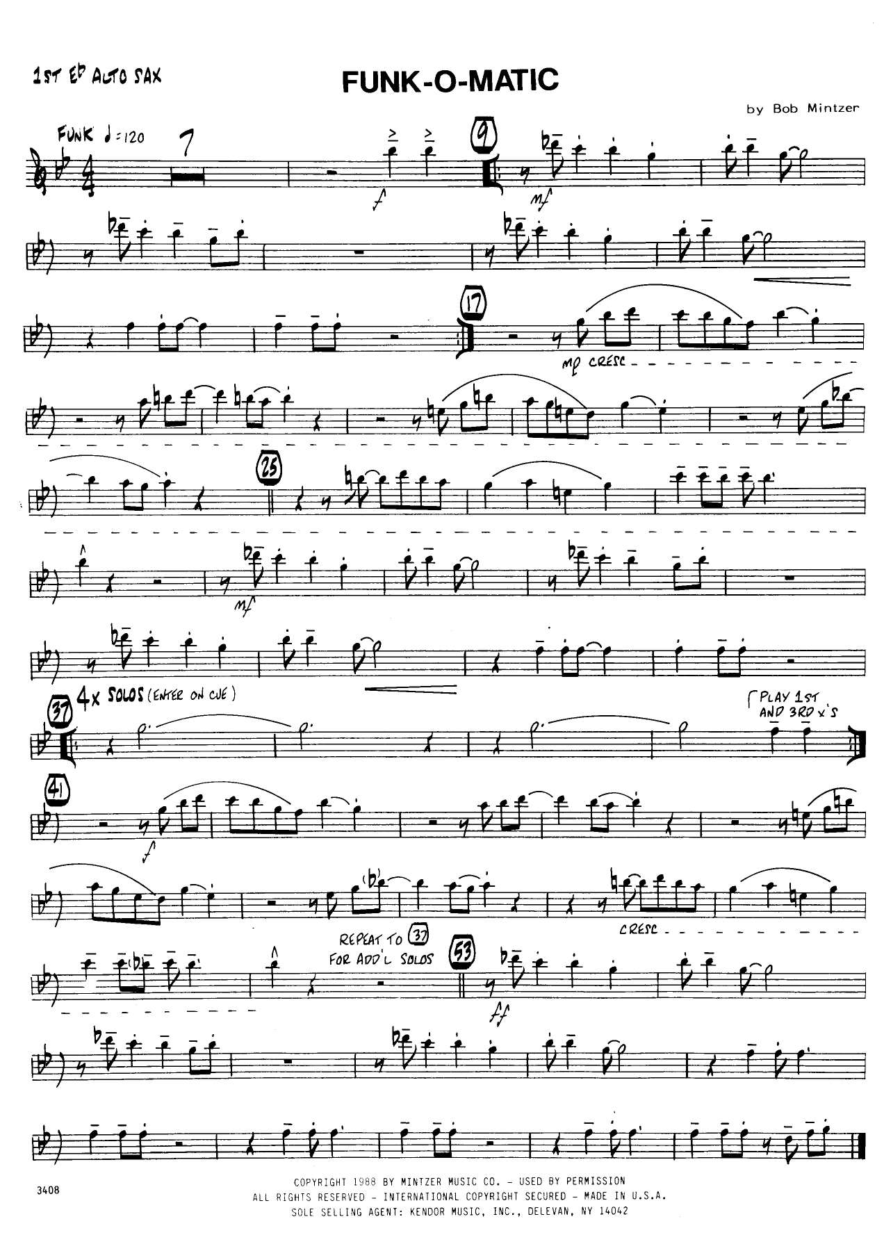 Funk-O-Matic — sheet music cover (first page)