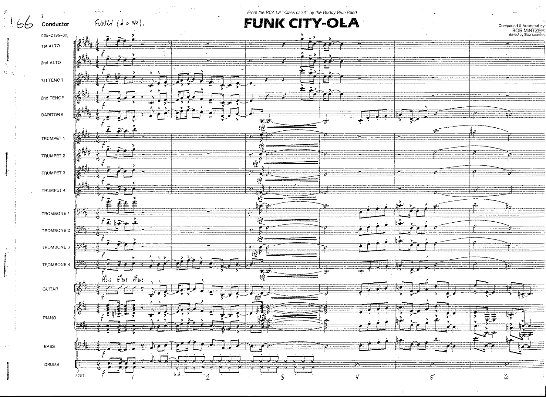 Funk City Ola (B.Mintzer) B.Rich — Big Band sheet music arranged by Bob Mintzer | Jazz Standard