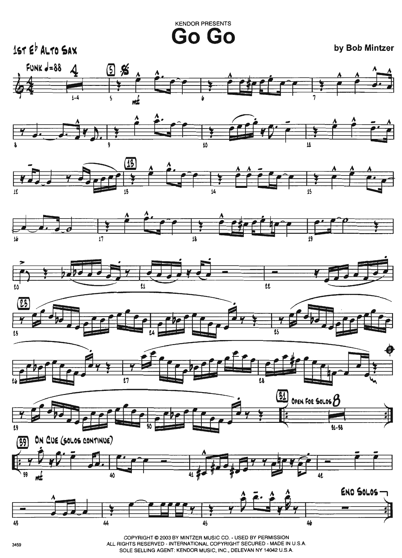 Go Go (B.Mintzer) MP3 — Big Band sheet music arranged by Bob Mintzer | Jazz Standard