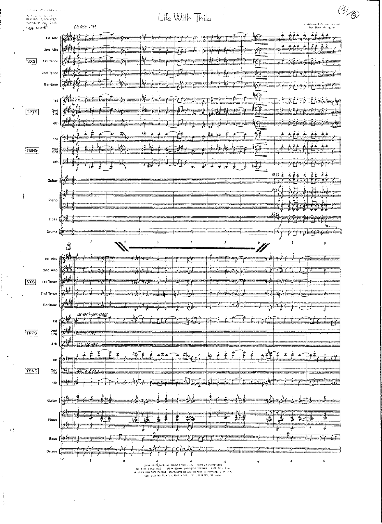 Life With Thilo (B.Mintzer) MP3 — Big Band sheet music arranged by Bob Mintzer | Jazz Standard