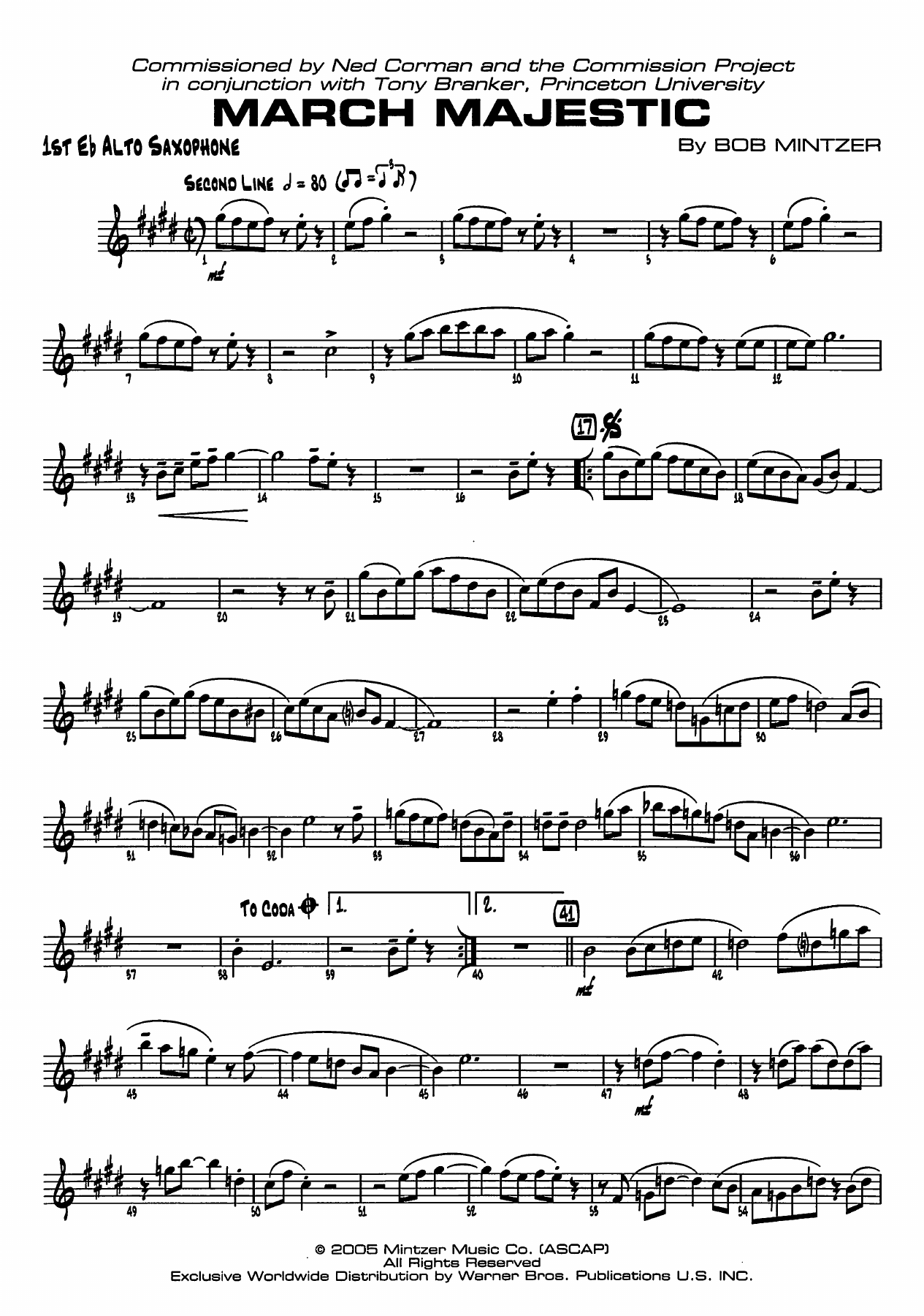 March Majestic — sheet music cover (first page)