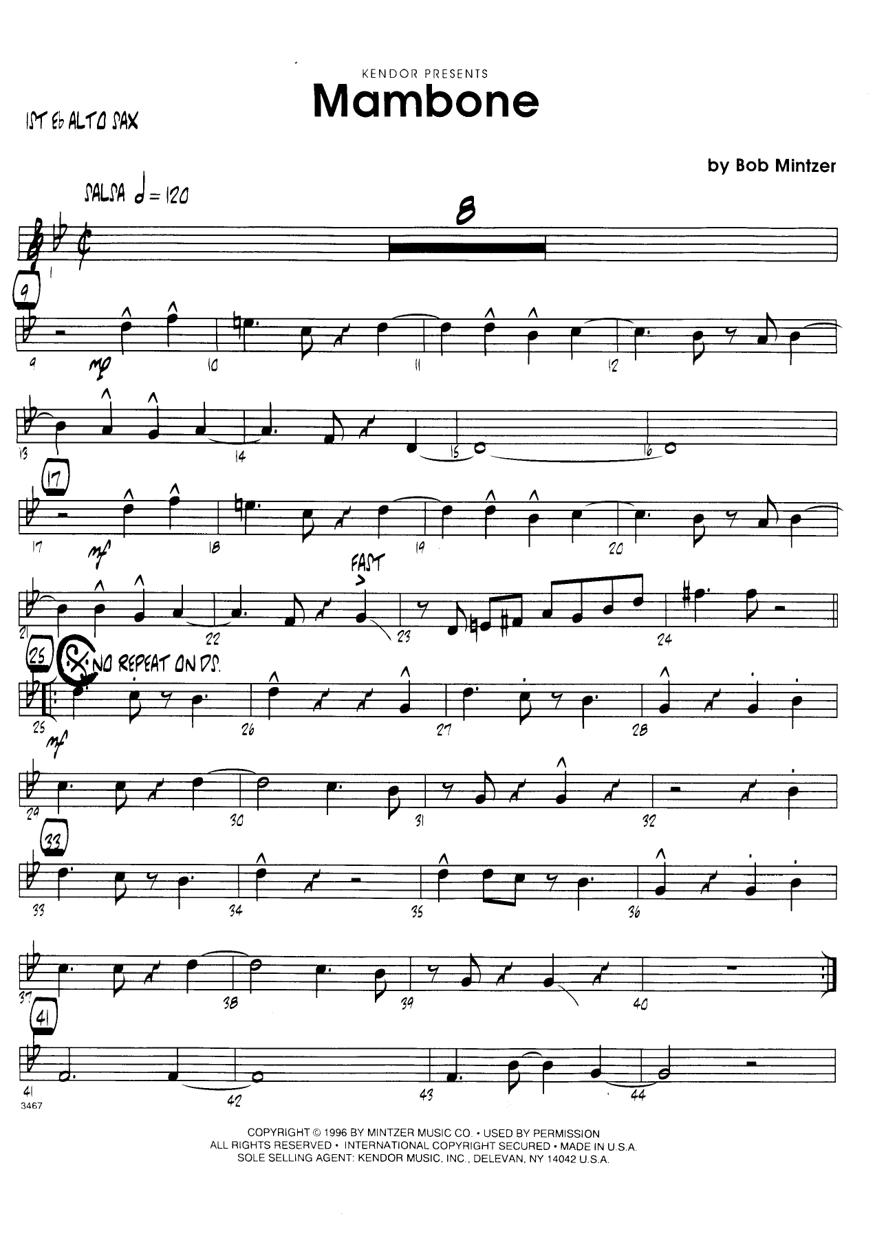 Mambone (B.Mintzer) MP3 — sheet music cover (first page)