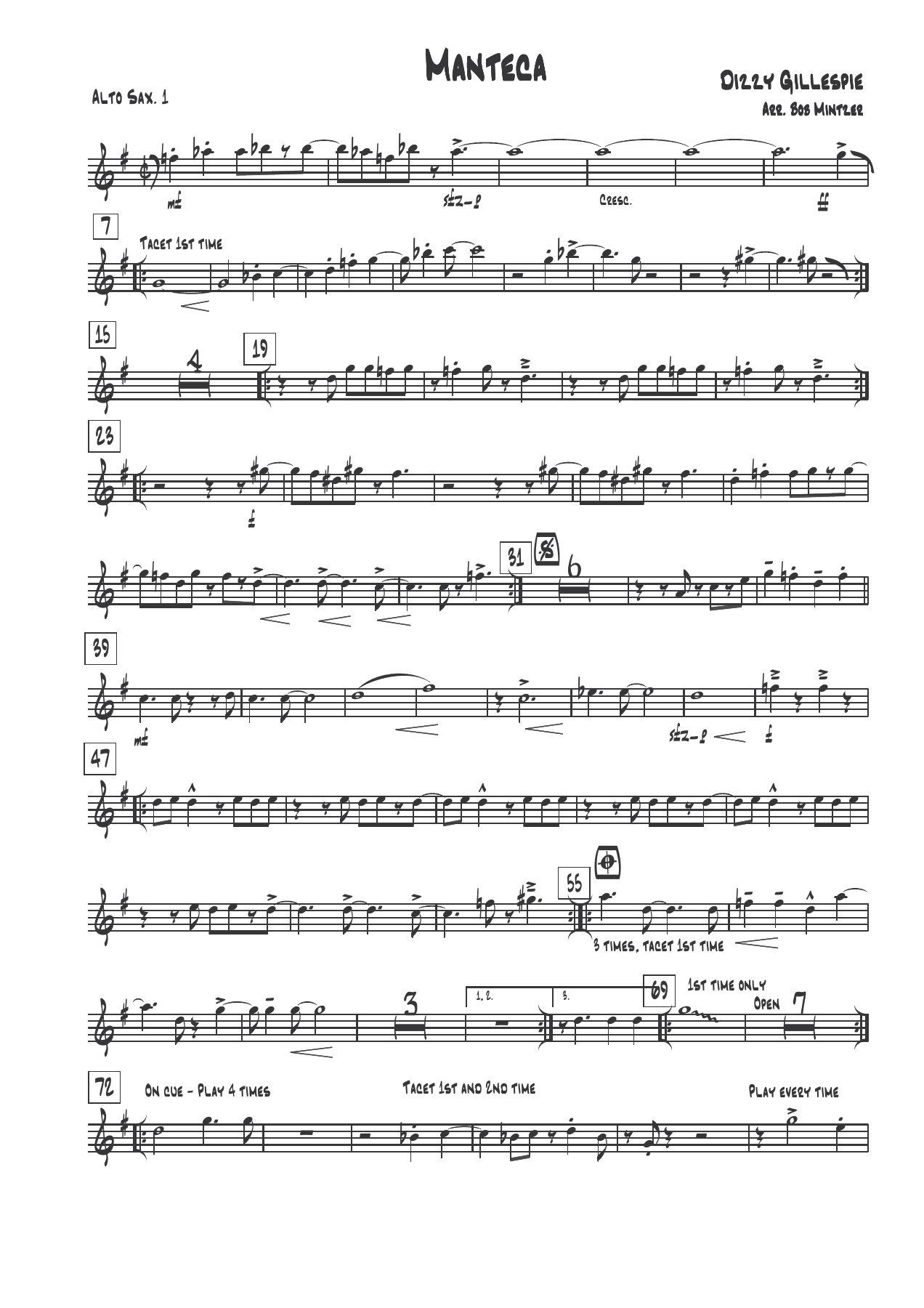 Manteca (B.Mintzer) GRP MP3 — Big Band sheet music arranged by Bob Mintzer | Jazz Standard