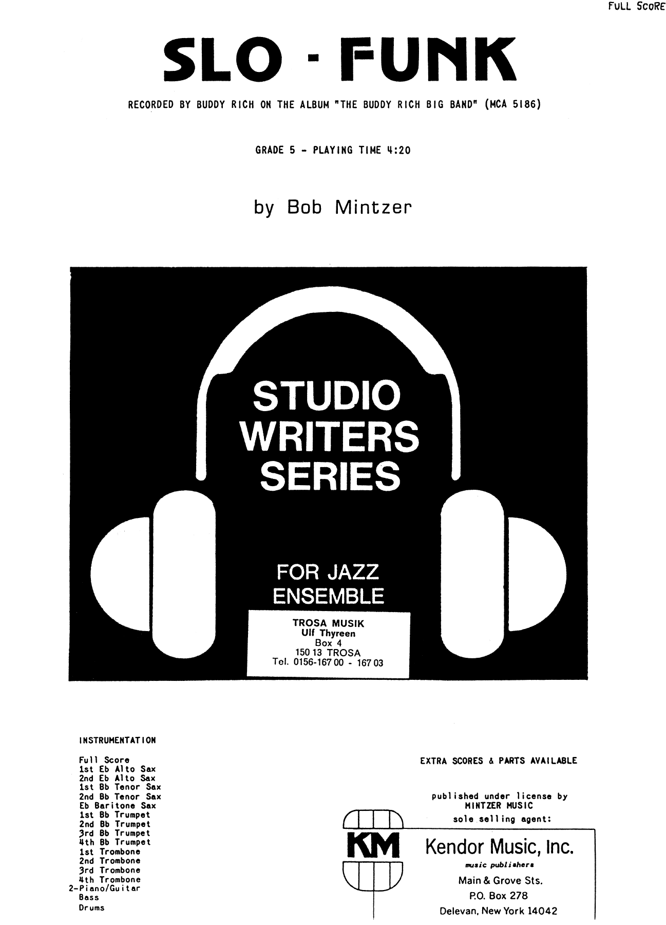 Slo-Funk (B.Mintzer) MP3 — Big Band sheet music arranged by Bob Mintzer | Jazz Standard
