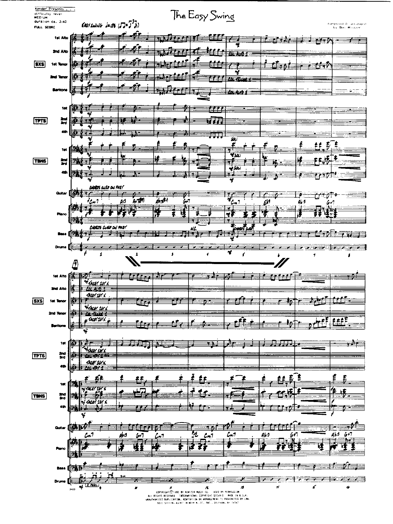 The Easy Swing — Big Band sheet music arranged by B.Mintzer | Jazz Standard